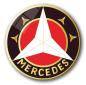 Preview: Mercedes Vintage Logo Art Design round special Glass Picture!